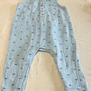 Dymples - Blue Sleeveless Kids Jumpsuit